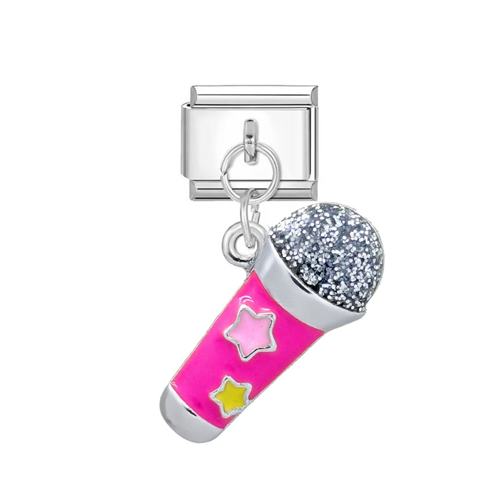 silvery pink_microphone