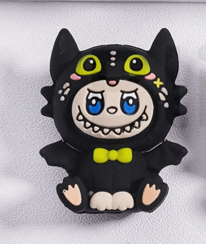 Silicone Focal Beads 3D Labub with Bat Costume Pop Mar Halloween